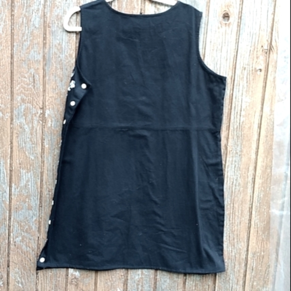 18W Plus Class black embroidered tunic, buttons. - Picture 5 of 12